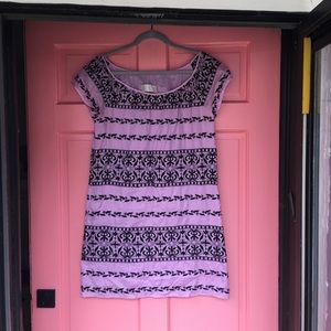 Sweet pale lilac embroidered shift- pockets!!